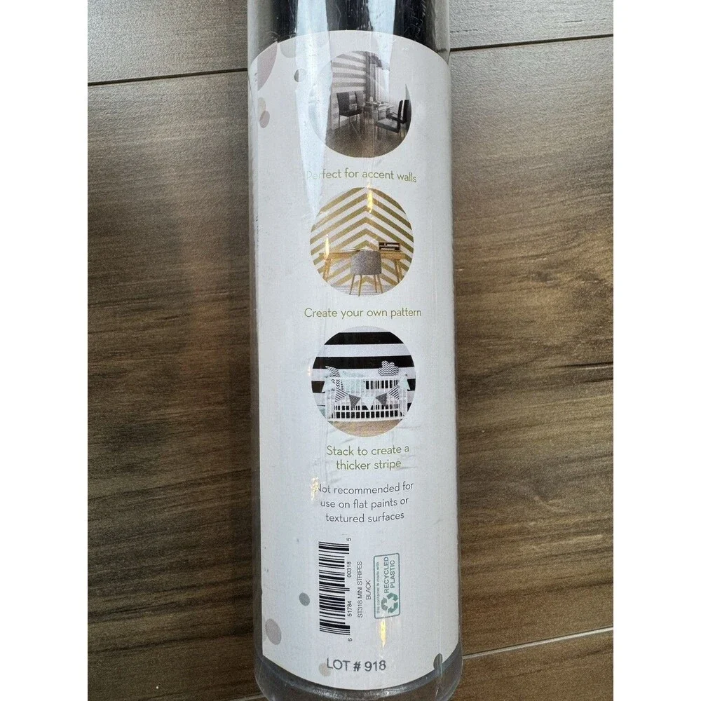 Devine Color Valspar Mini Stripe Black Peel Stick Wallpaper Removable